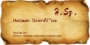 Haiman Szeréna névjegykártya